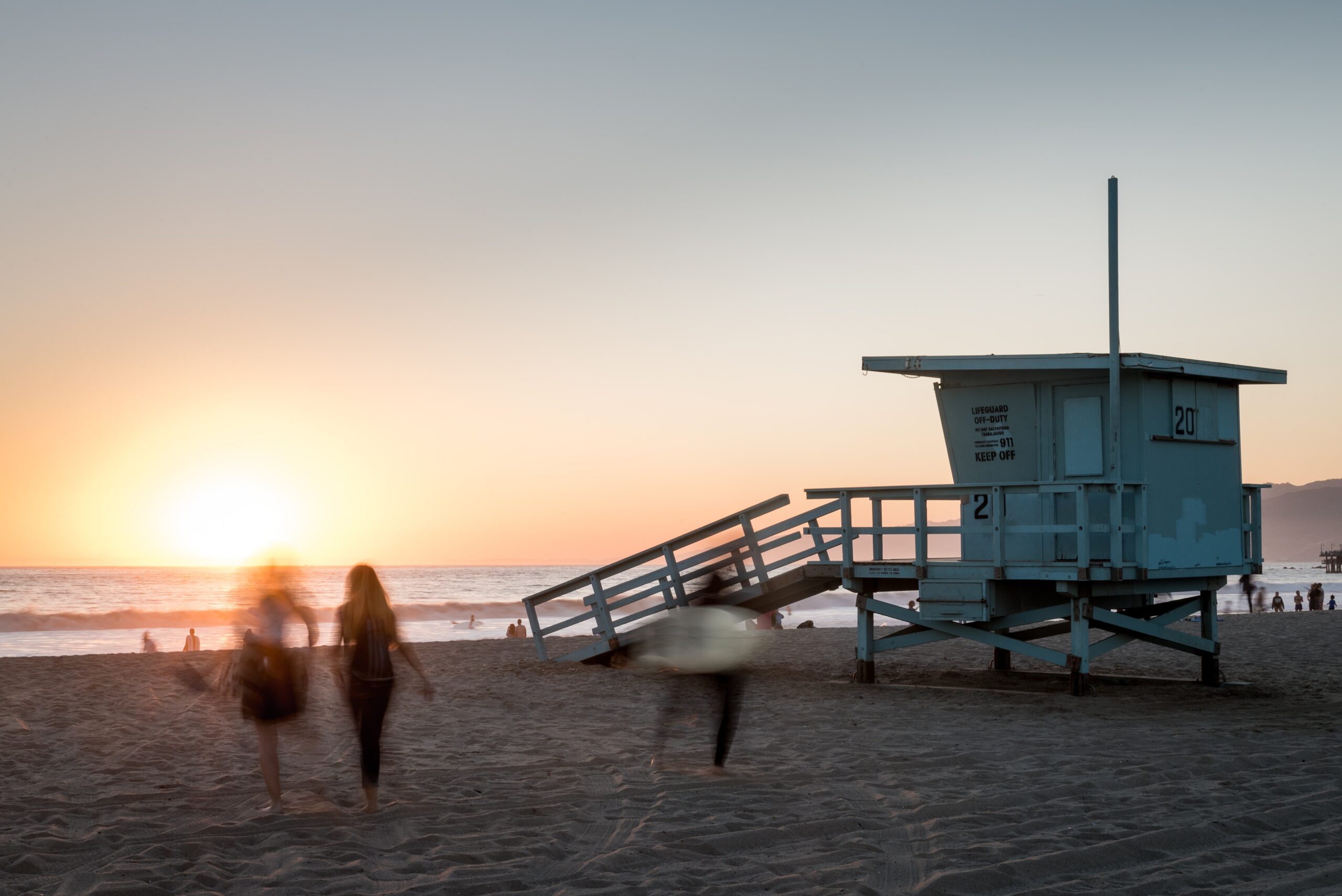scenic image of sunset on a beach in Long Beach