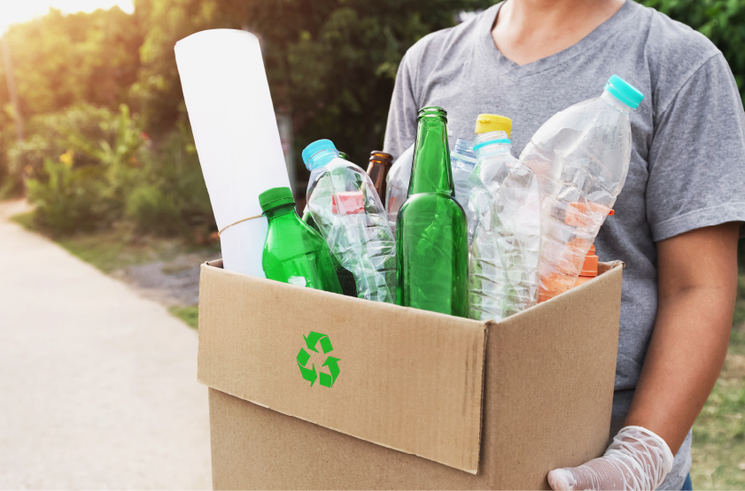 person recycling 